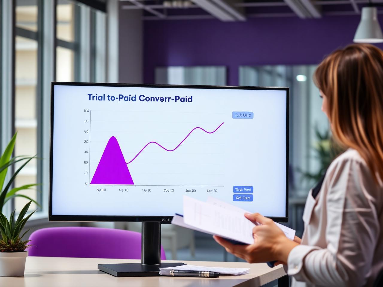 Trial to paid conversion funnel chart